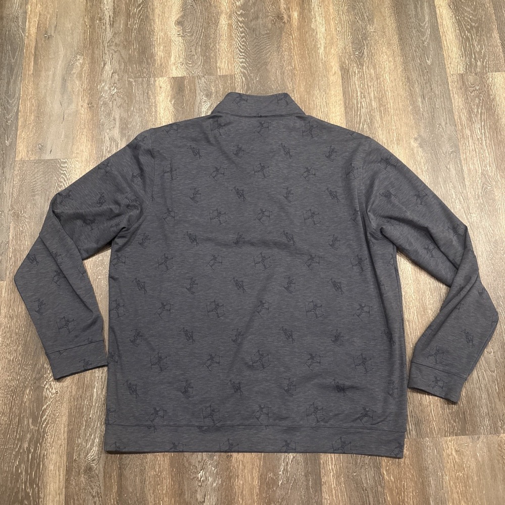 Jack + Sage Mens XL Qtr Zip Long Sleeve Pullover Skier All Over Print Gray - Picture 2 of 10